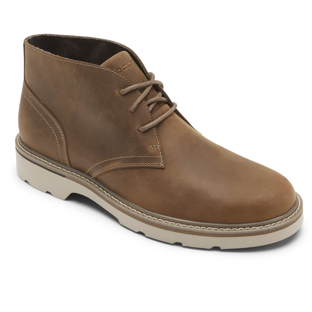 Botas Rockport Hombre Mexico - Charlee Waterproof Chukka Marrom - ZCKWI8246